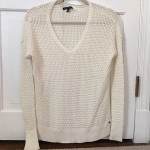 cream v-neck sweater
